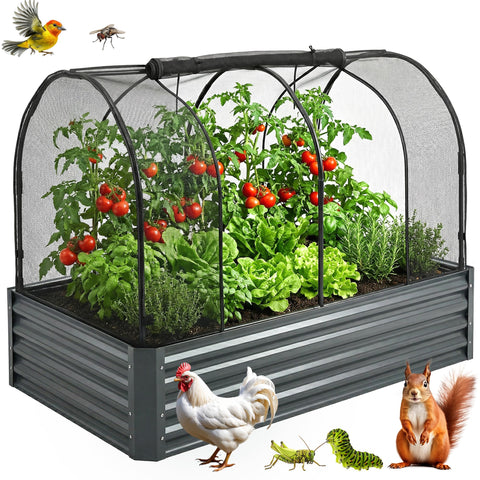 Grow Master raised bed cover setup showing quick tool-free assembly for your garden