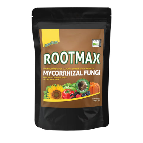 Grow Mate RootMax bottle front highlighting packaging and 75 g for root growth