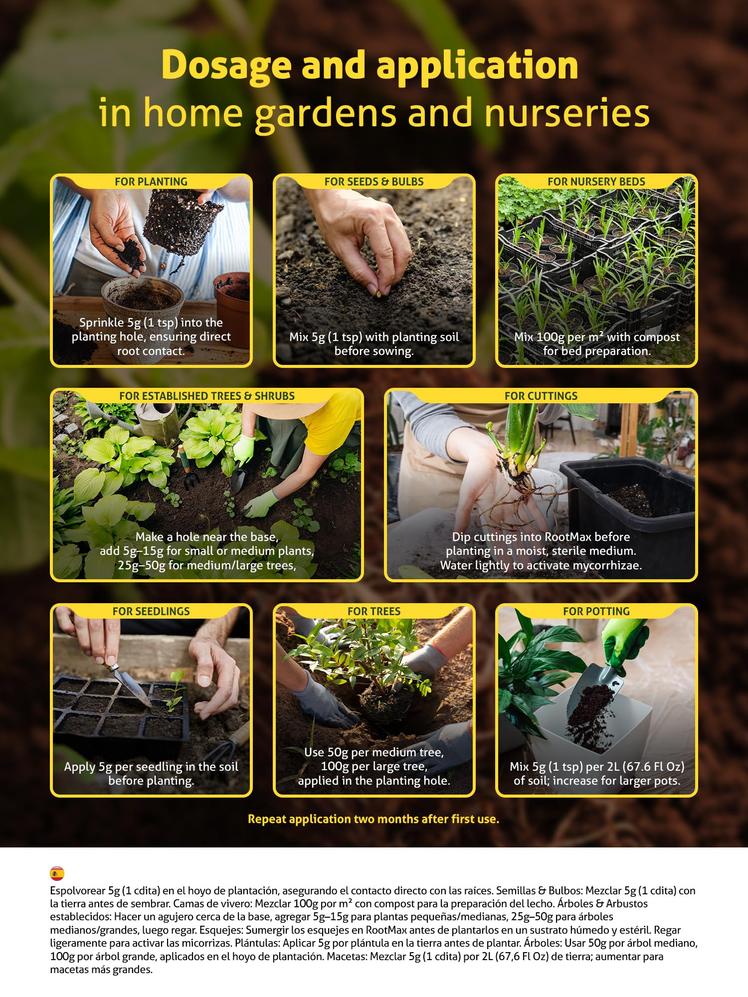 Grow Mate RootMax planting-hole application contacting roots during transplant.