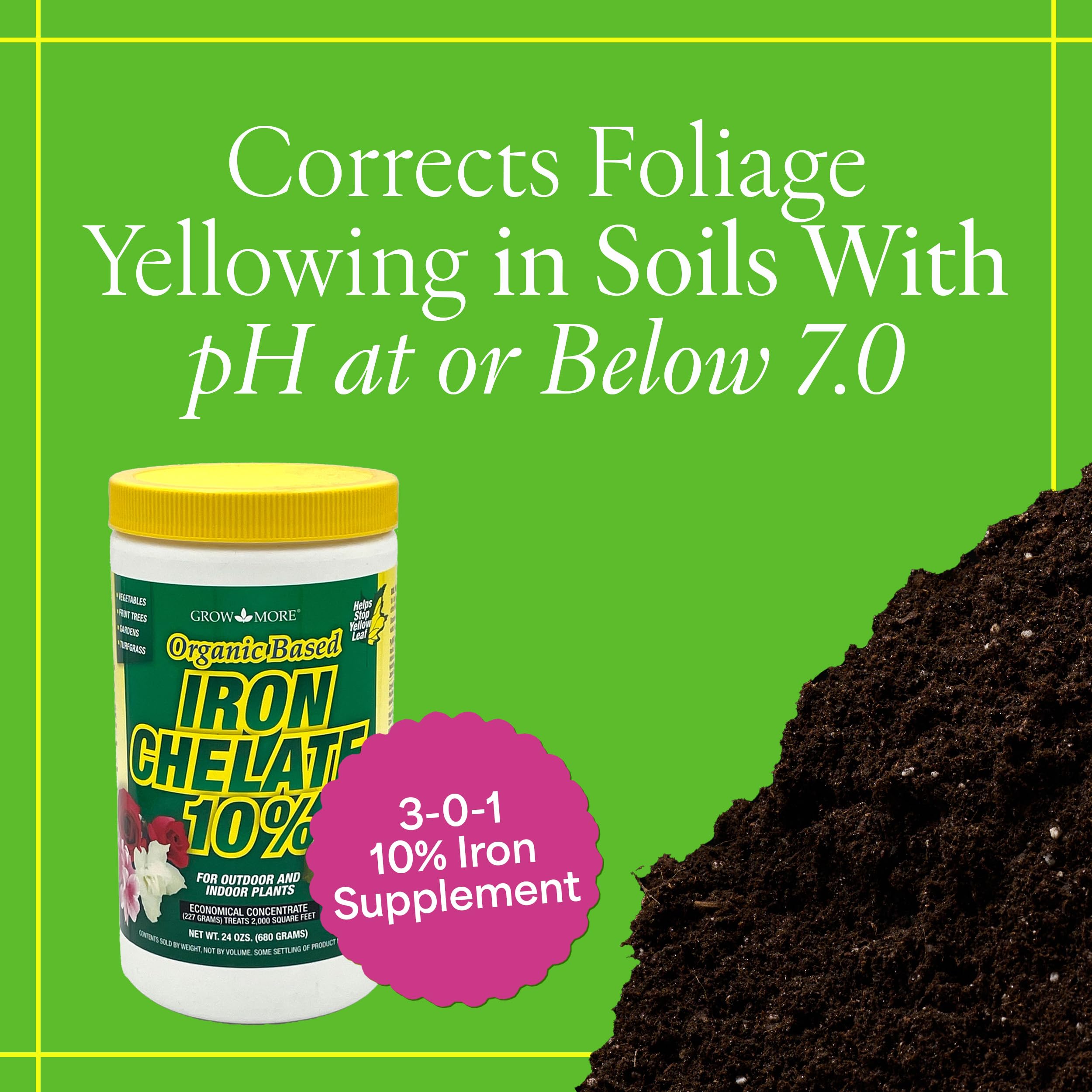 Grow More iron chelate dilution for even soil application and uptake