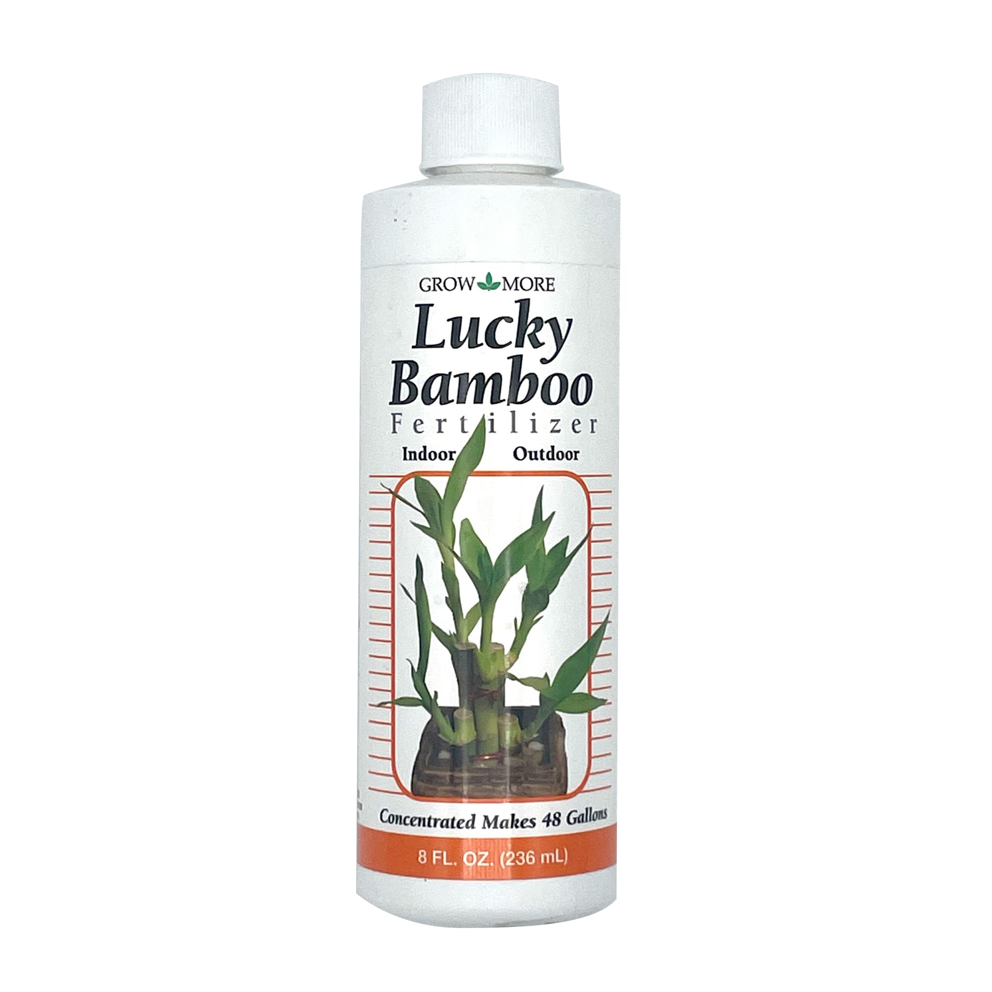 Grow More Lucky Bamboo Fertilizer bottle ready for indoor and outdoor feeding.
