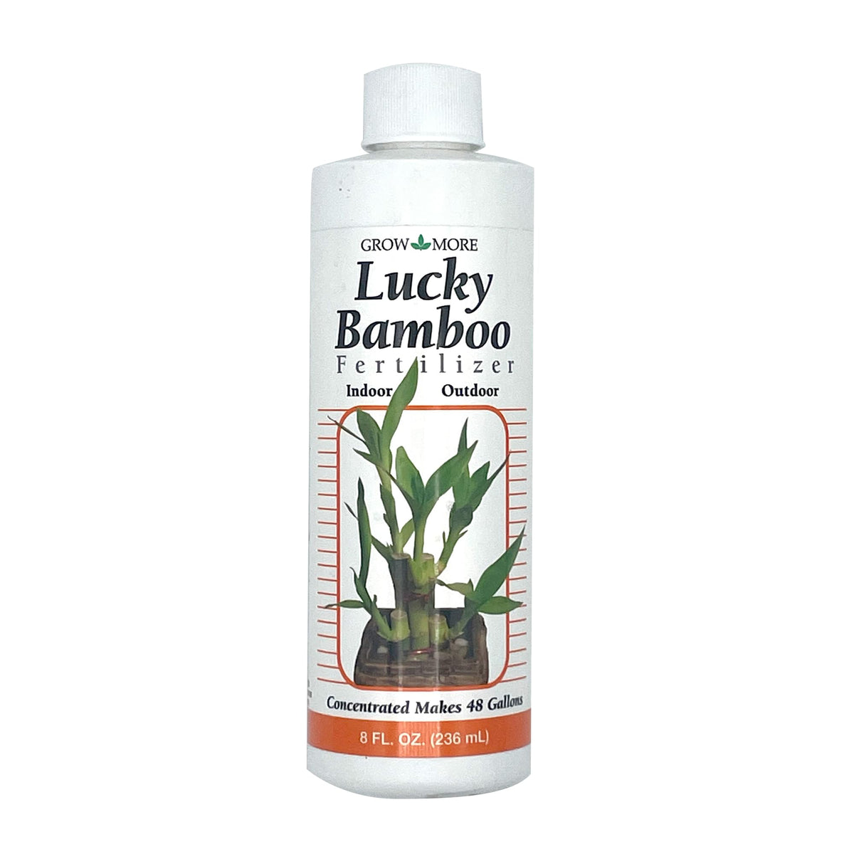 Grow More Lucky Bamboo Fertilizer bottle ready for indoor and outdoor feeding.