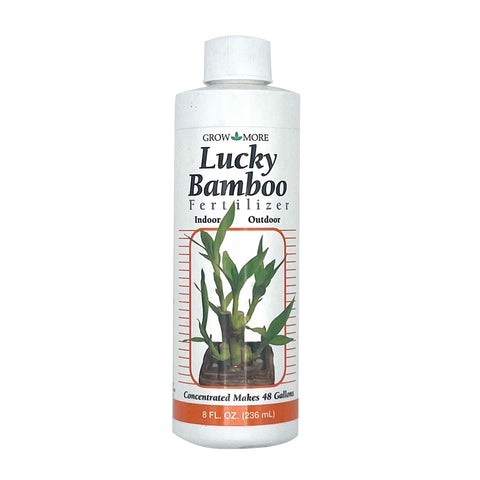 Grow More Lucky Bamboo Fertilizer bottle ready for indoor and outdoor feeding.