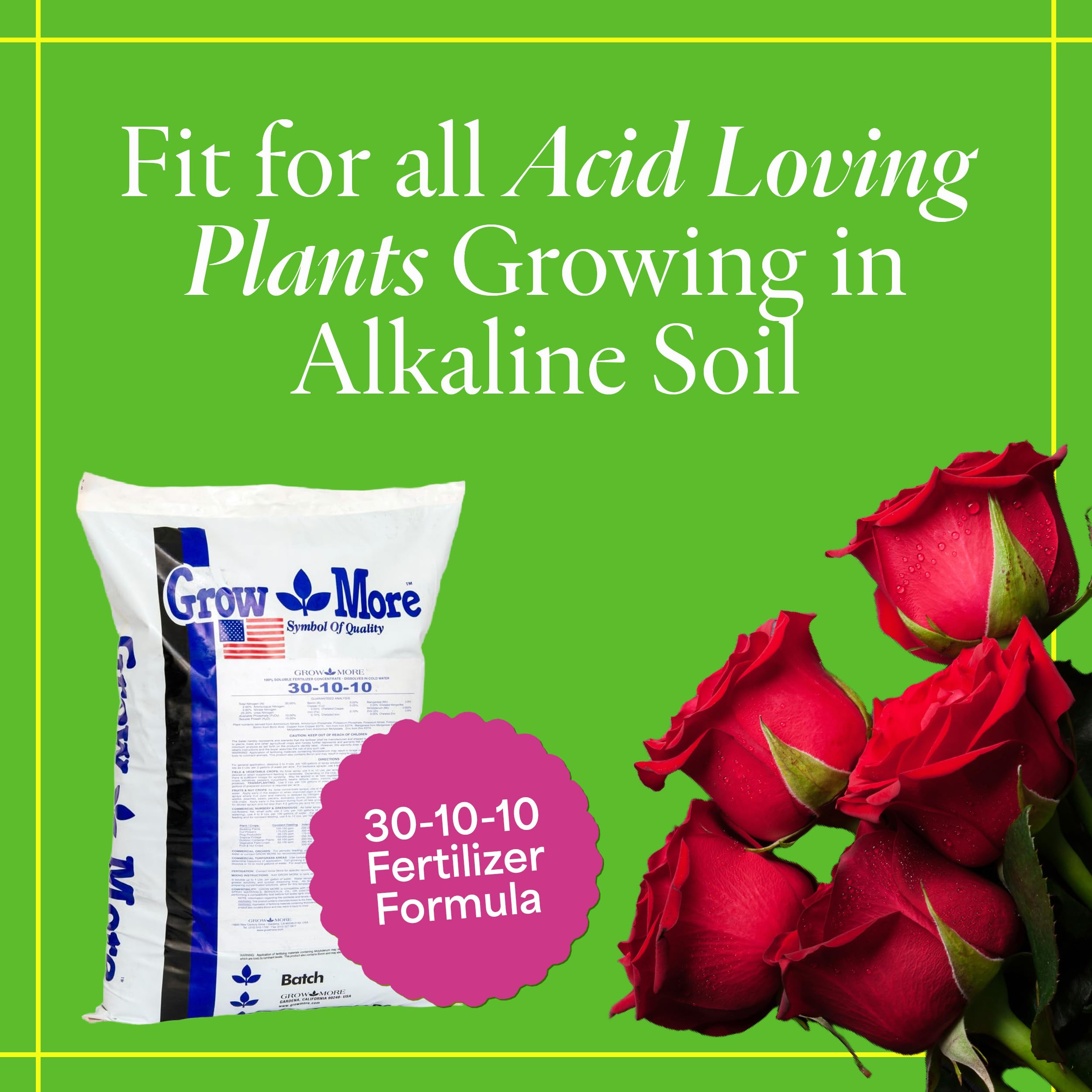 Grow More water-soluble fertilizer dissolving in water for easy soil and foliar feeding.
