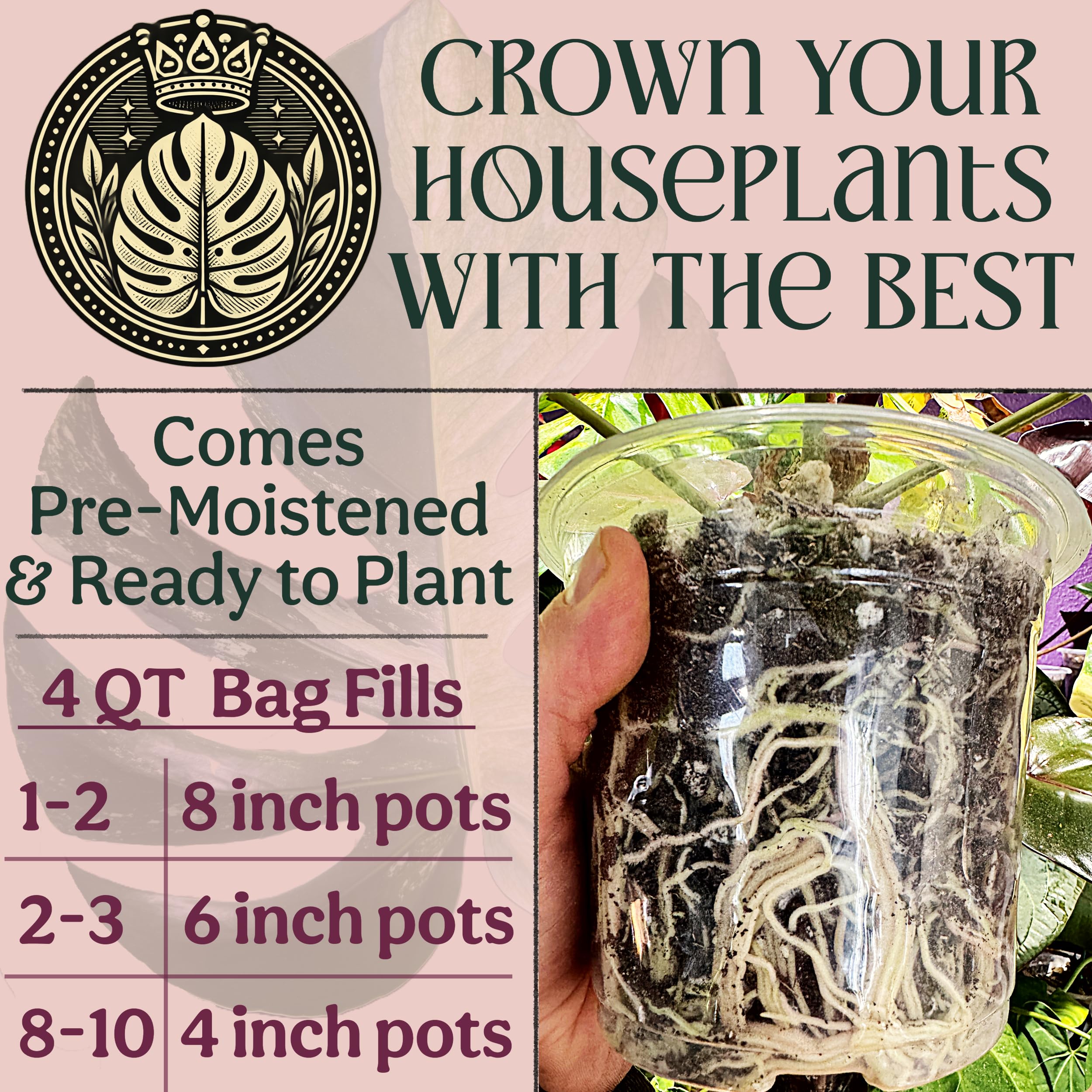 Grow Queen Craft Houseplant Potting Mix universal use for tropicals and herbs