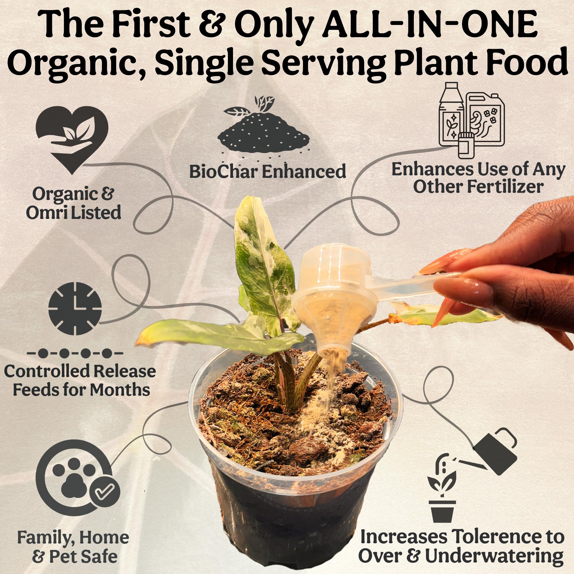 Soil surface shows thriving microbial activity after Grow Queen application.