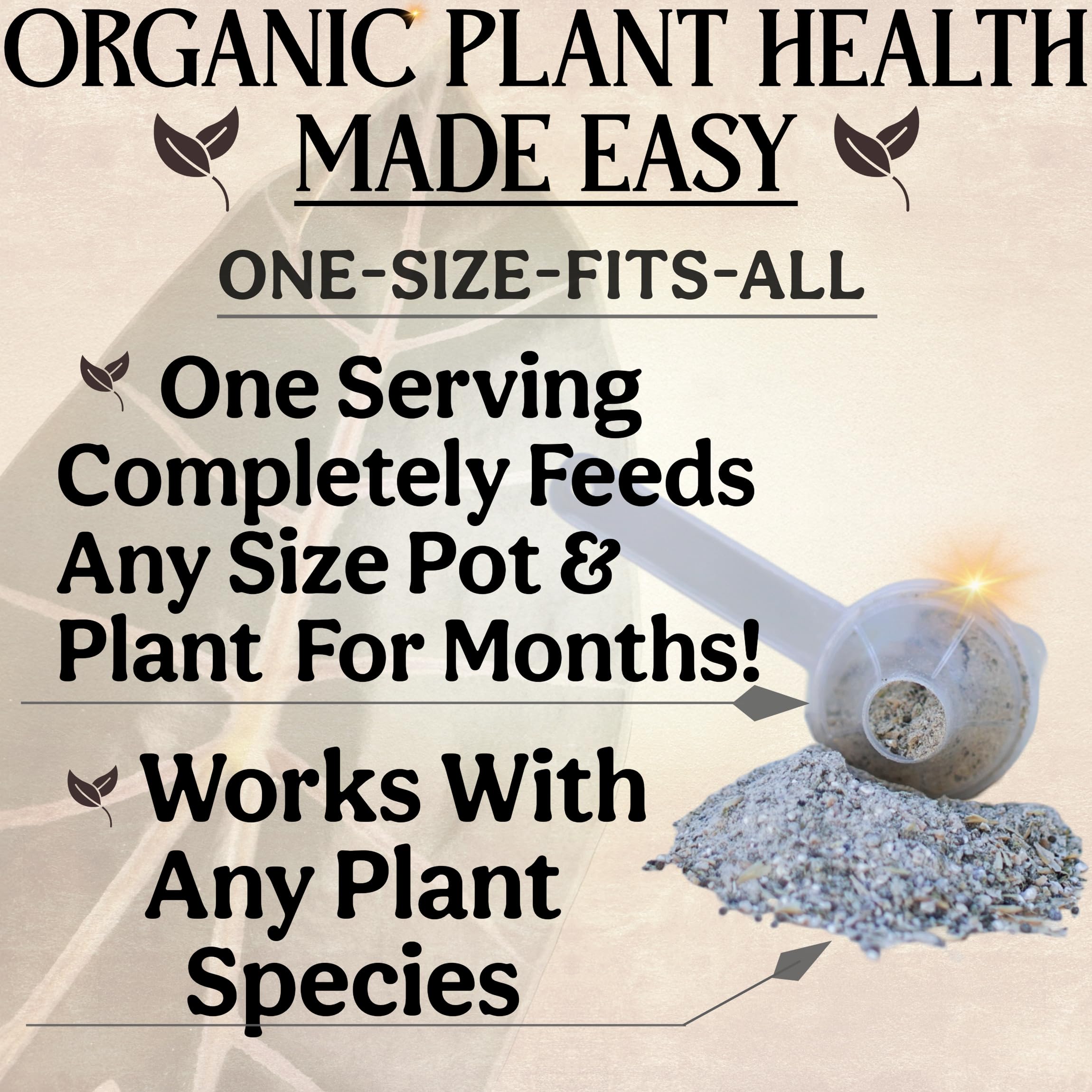 Grow Queen single-serving scoop enables quick, mess-free application to indoor plants.
