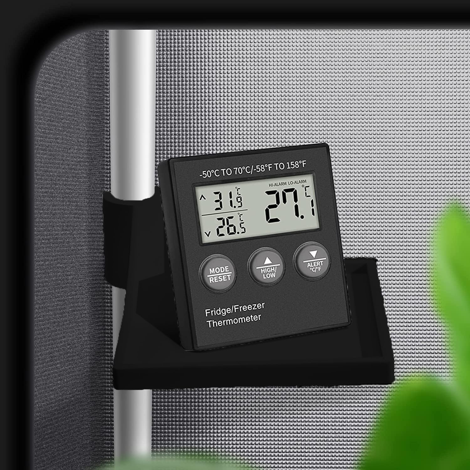 Compact black shelves maximize corner space in tight grow tents.