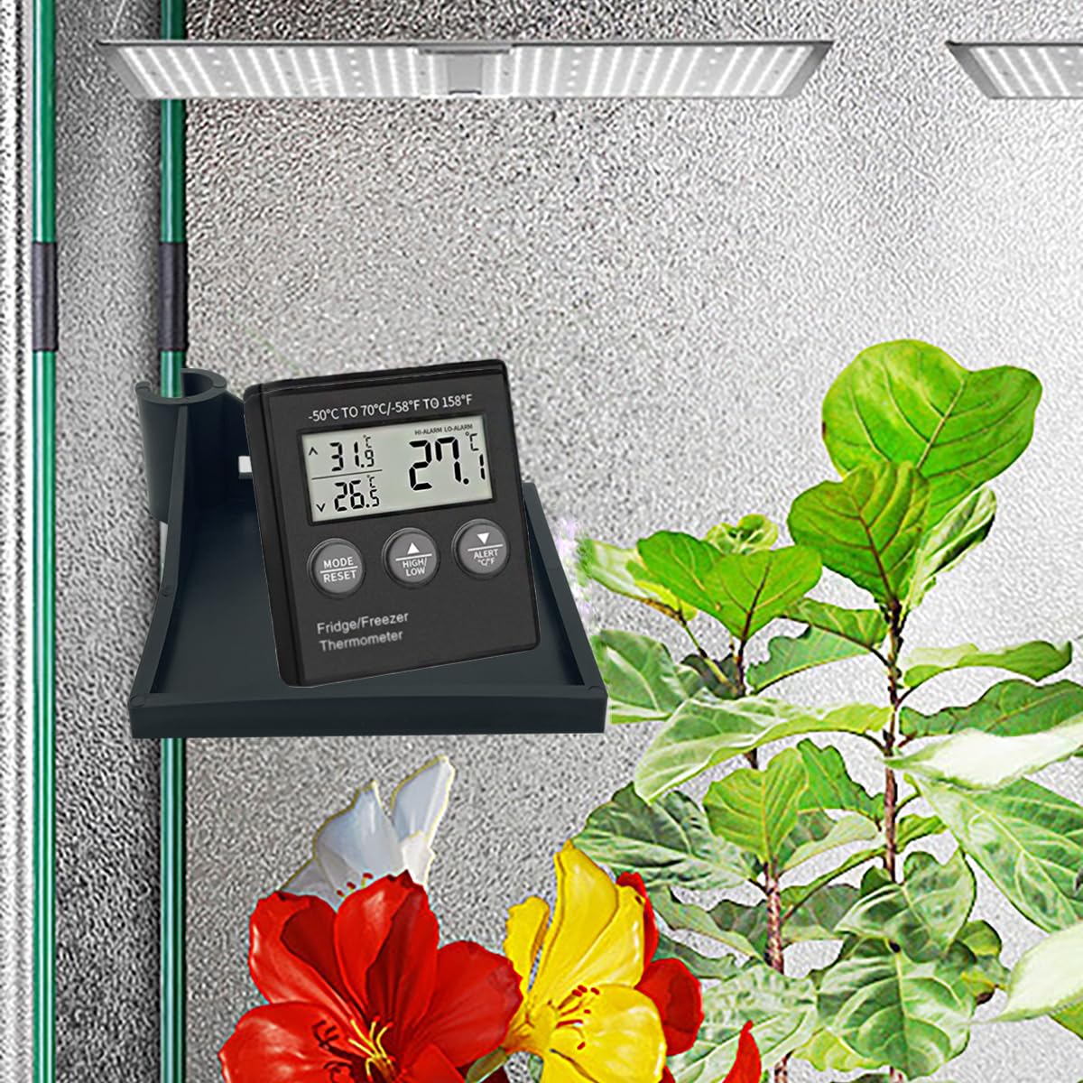 Grow Tent Corner Shelf snap-on design enables quick, secure corner mounting.