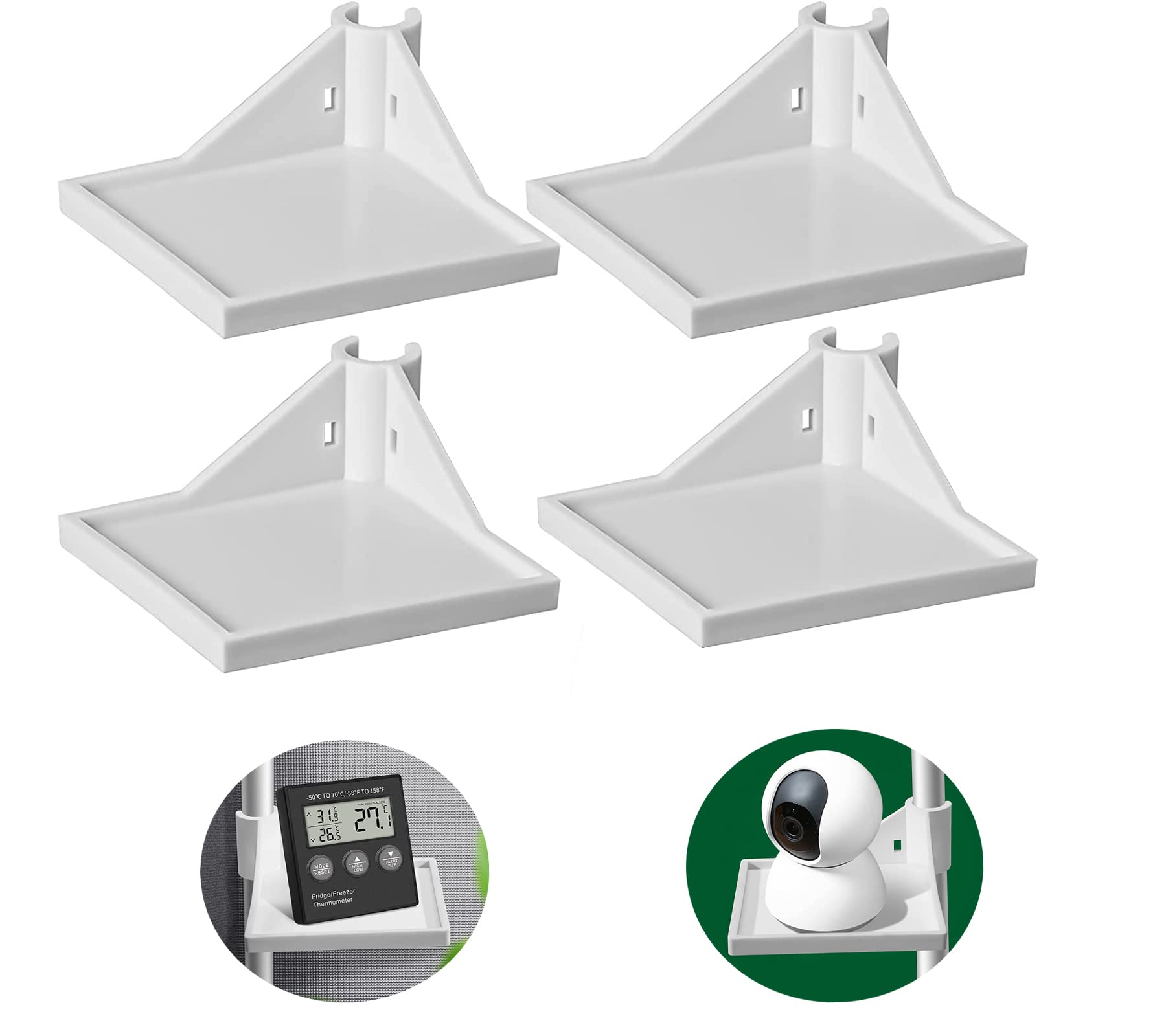 Grow Tent Corner Shelf white 4pcs pack fits tent corners for organized gear.