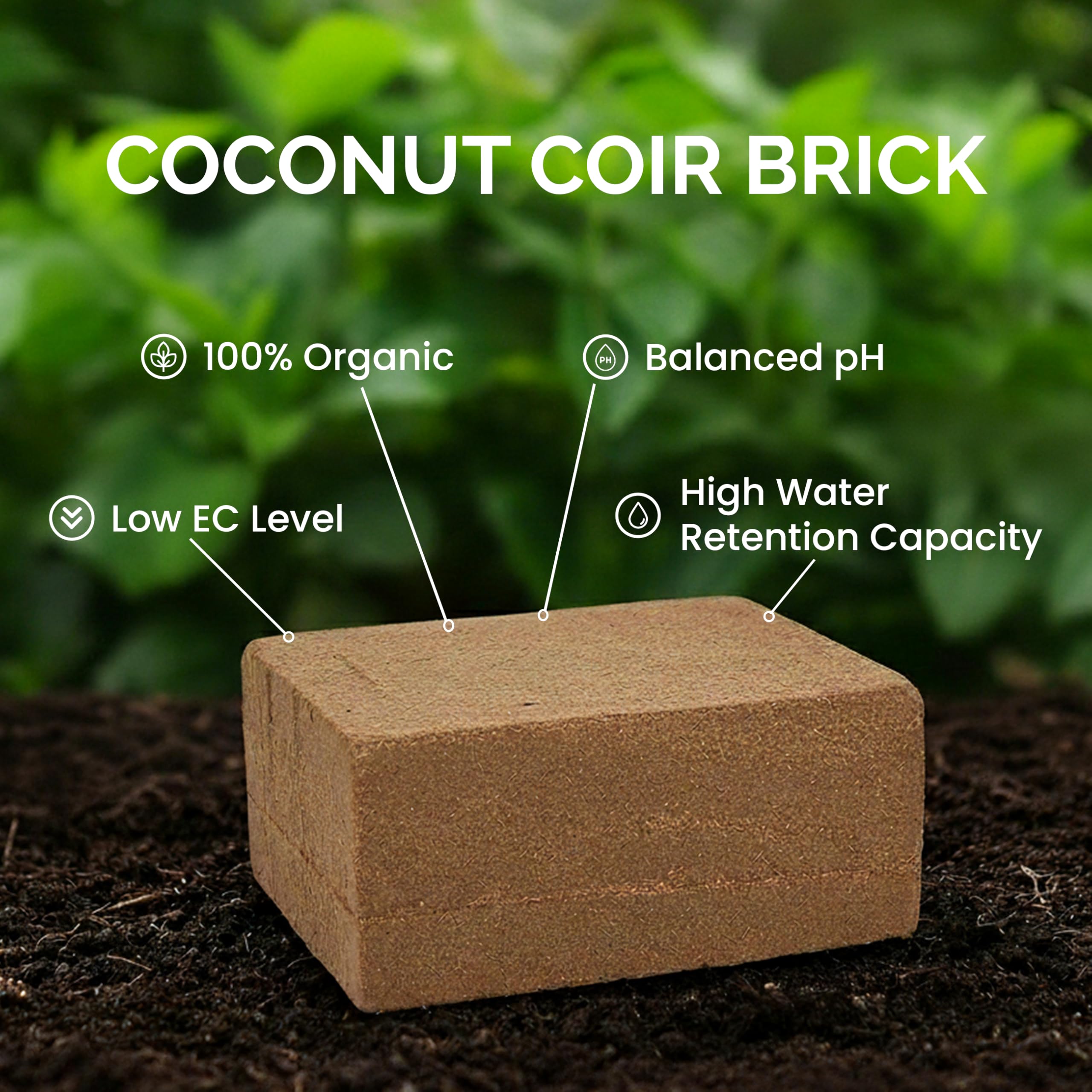 Growbycoco Coco Coir Brick expands to 70-75 liters of rich growing medium