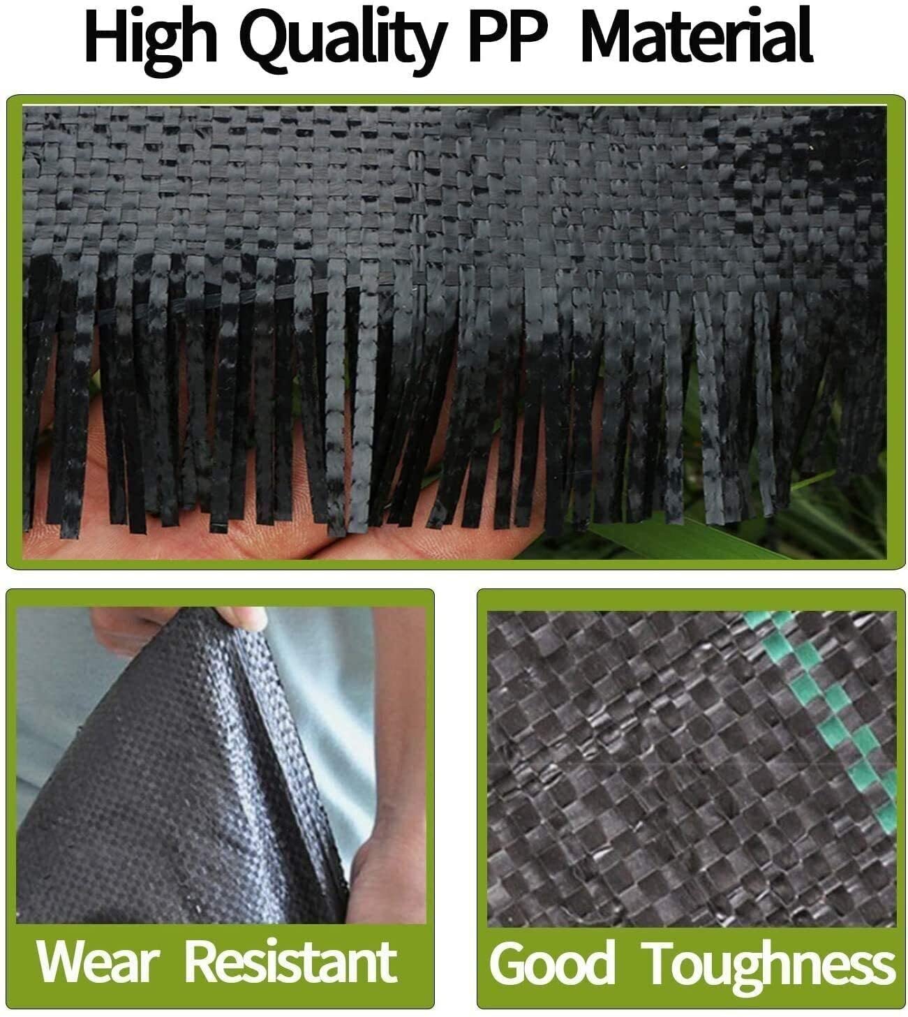 Groweco easy-install fabric with green stripes helps align edges