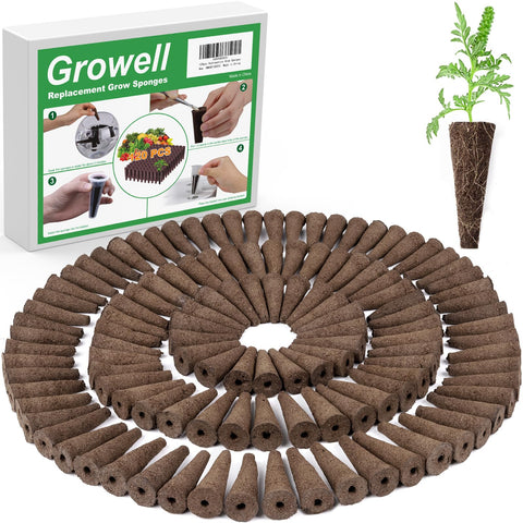 Growell grow sponges 120-pack ready for Aerogarden compatibility and reliable seed germination.