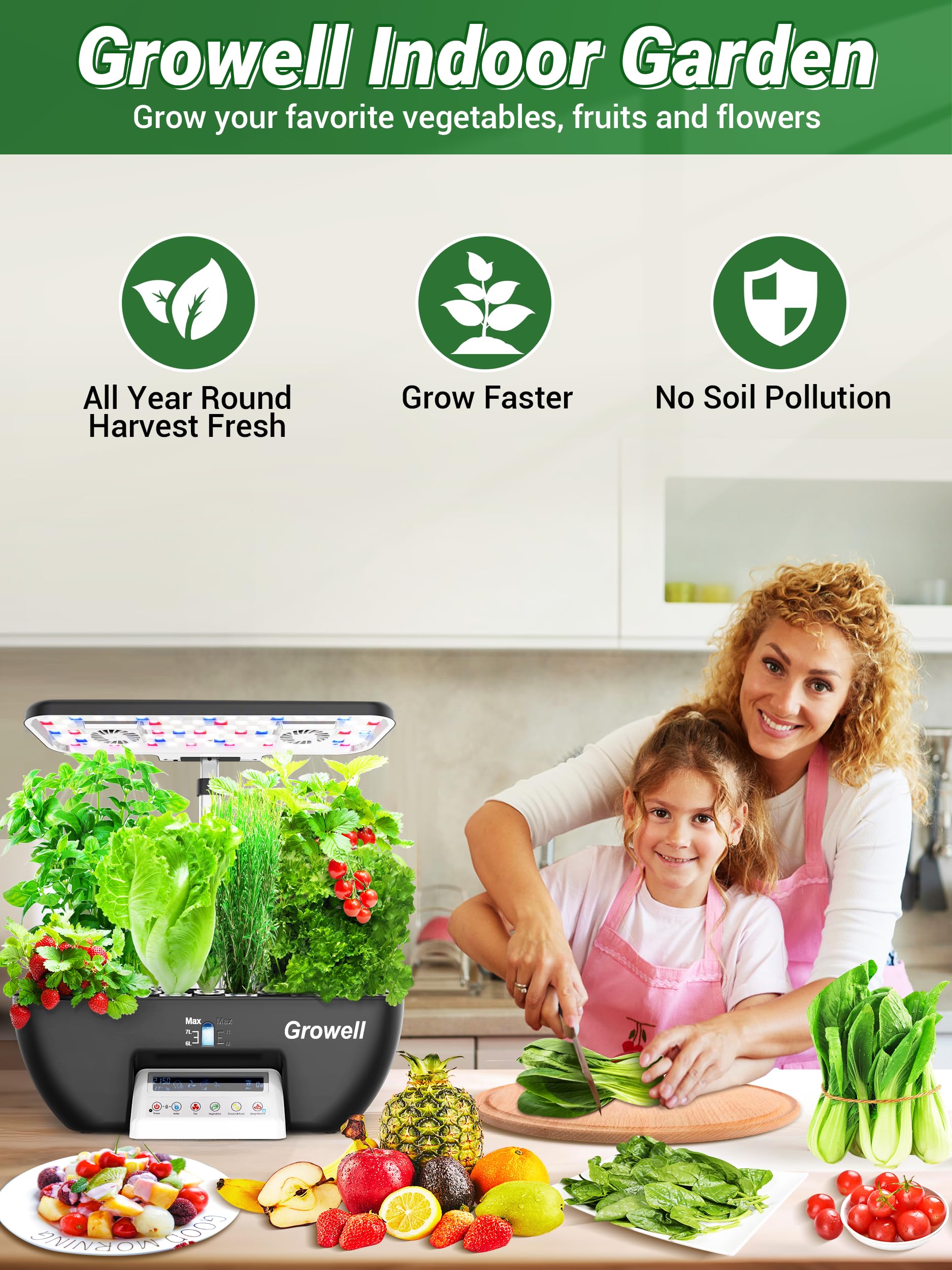 Growell hydroponics 103-in-1 set includes everything to start growing.