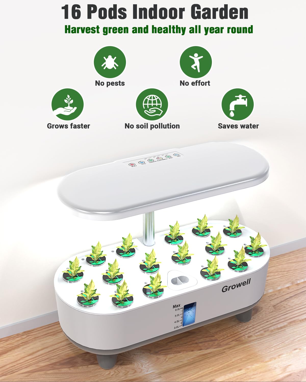 Growell Hydroponics 16-Pod System gift-ready packaging for plant lovers
