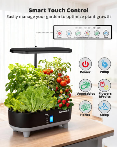 Growell hydroponics full-spectrum LED provides vibrant light for faster growth
