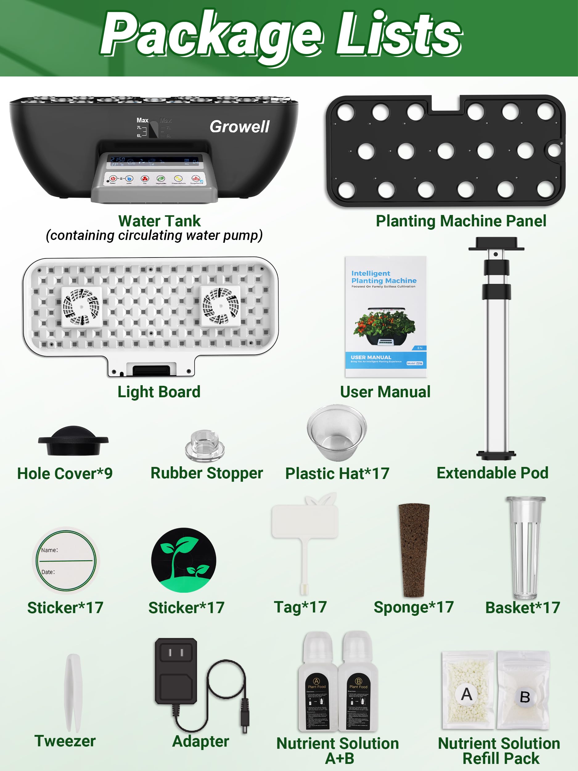 Growell hydroponics Vegetable mode adapts light for veggie crops.