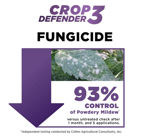 Powdery mildew on leaves treated by Grower's Ally Crop Defender 3.
