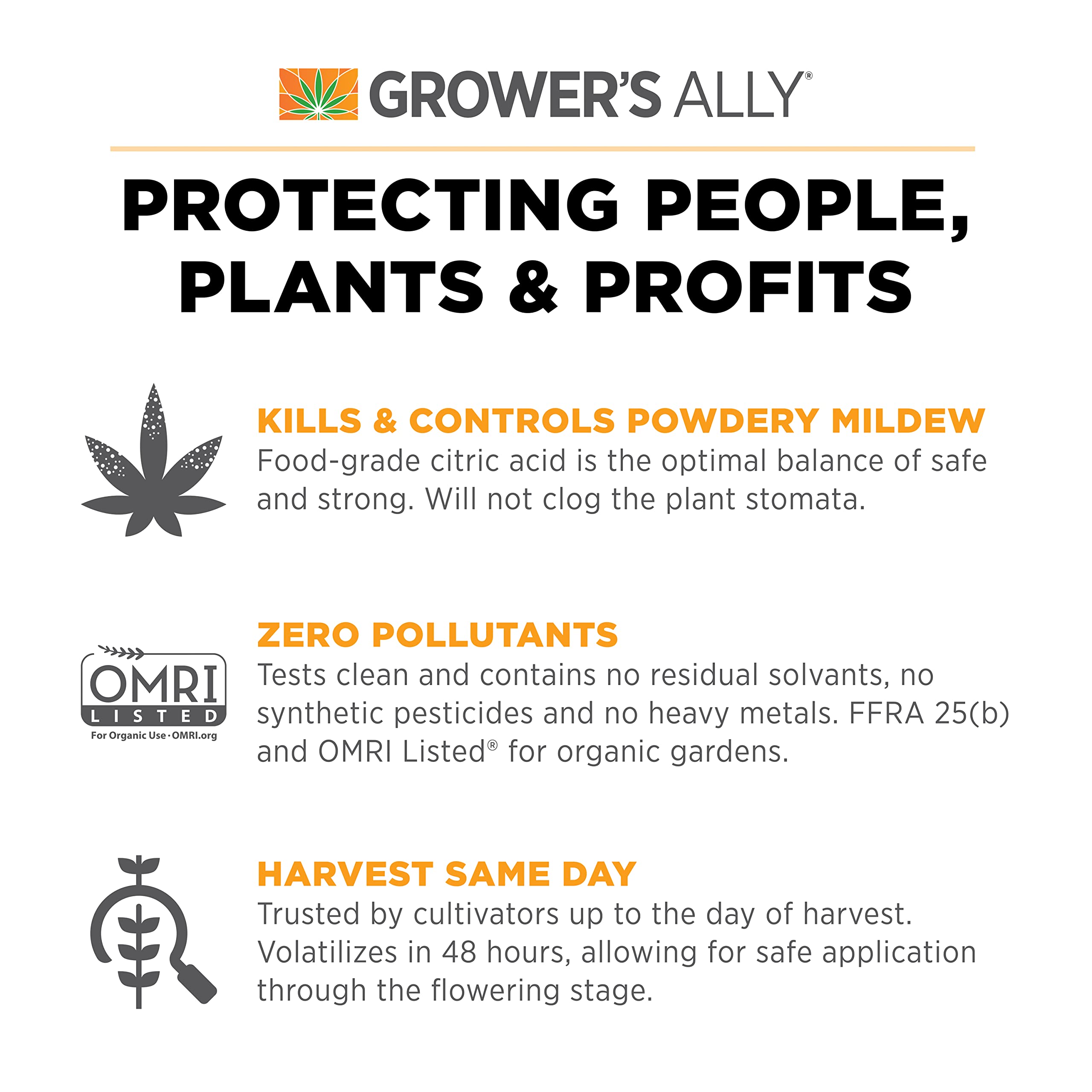 Grower's Ally Fungicide is OMRI-listed for organic gardening safety