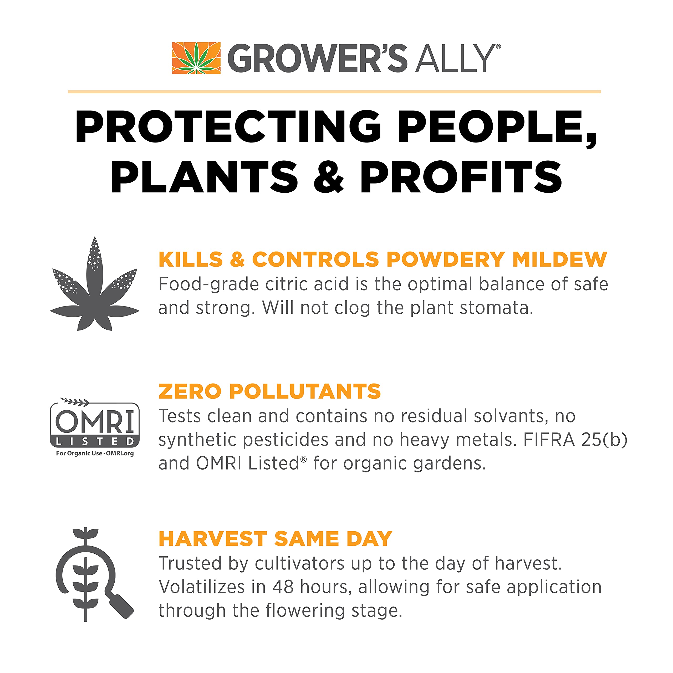 Grower's Ally supports plant growth from clones to flowering stages.