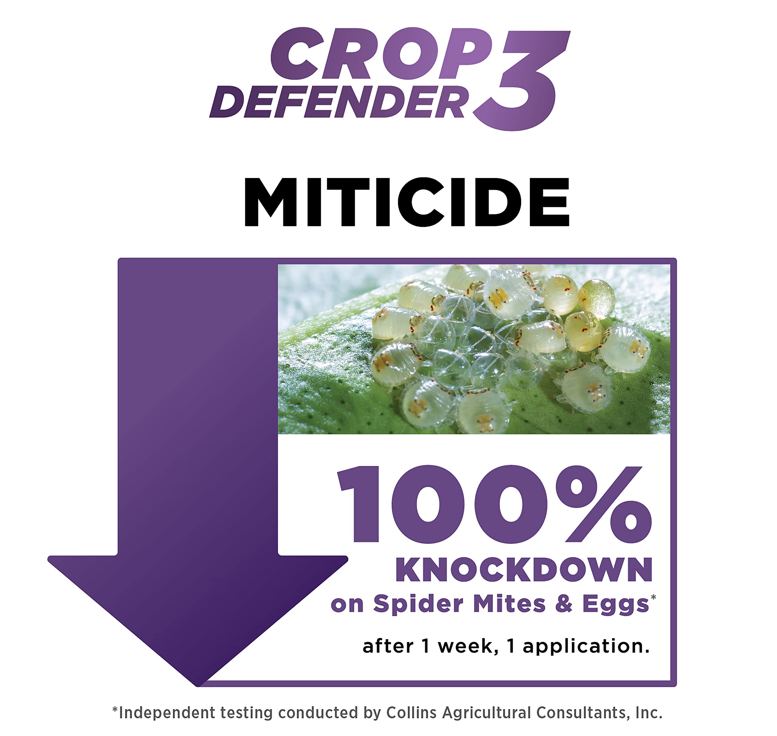 Powdery mildew on leaf with Grower's Ally Crop Defender 3 in action.