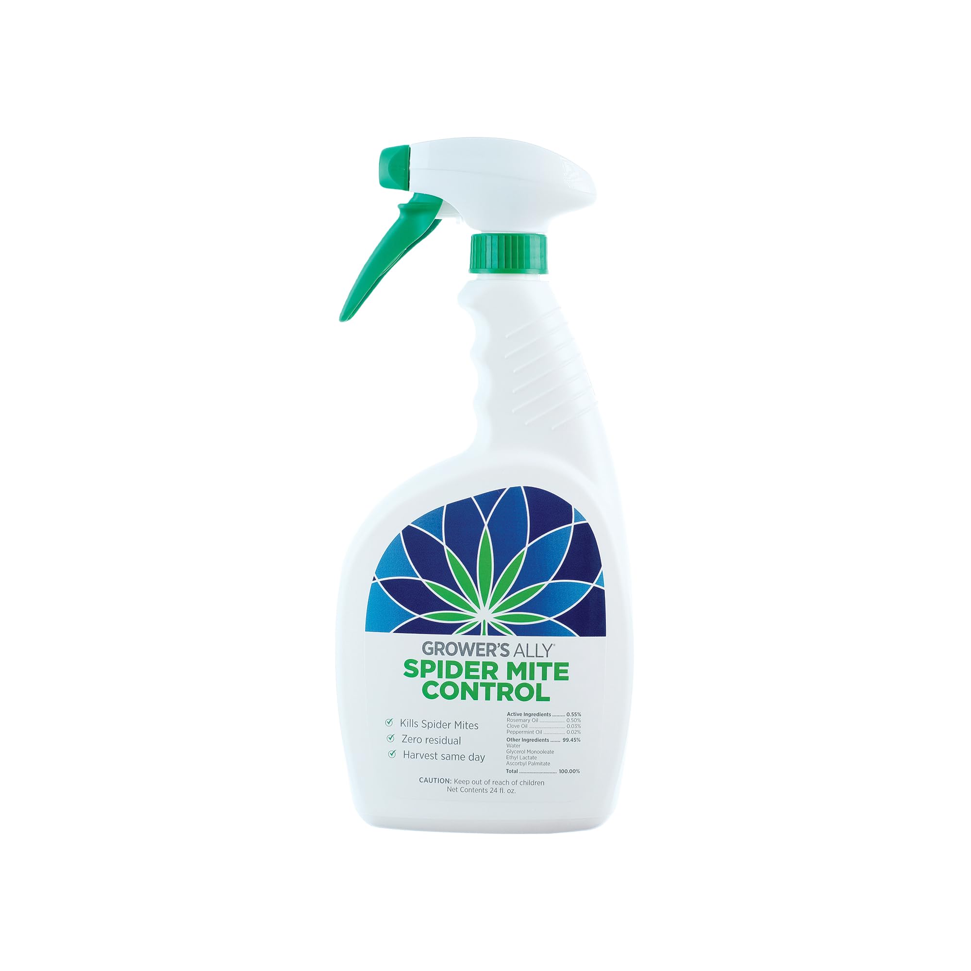 Grower's Ally Spider Mite Spray bottle ready for indoor and outdoor pest control.