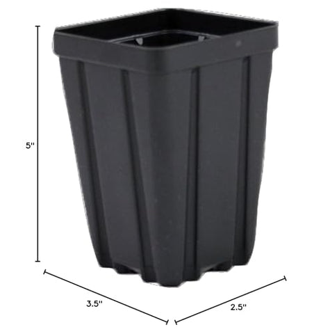 Grower's Solution square greenhouse pot drain holes view for reliable drainage