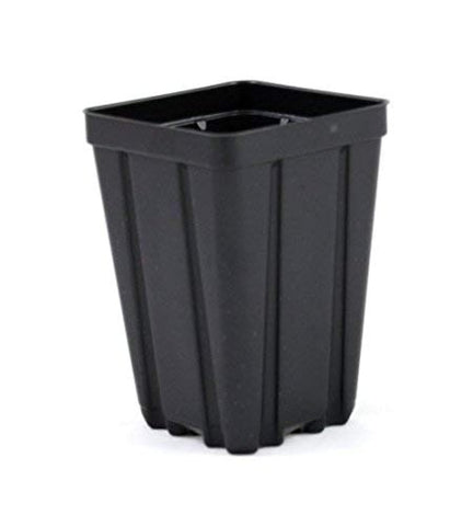 Grower's Solution square greenhouse pot side view, deep 5 inch profile for long-root cuttings