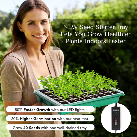 GROWFRIEND dual-led grow lights illuminate seedlings for faster, healthier indoor growth.