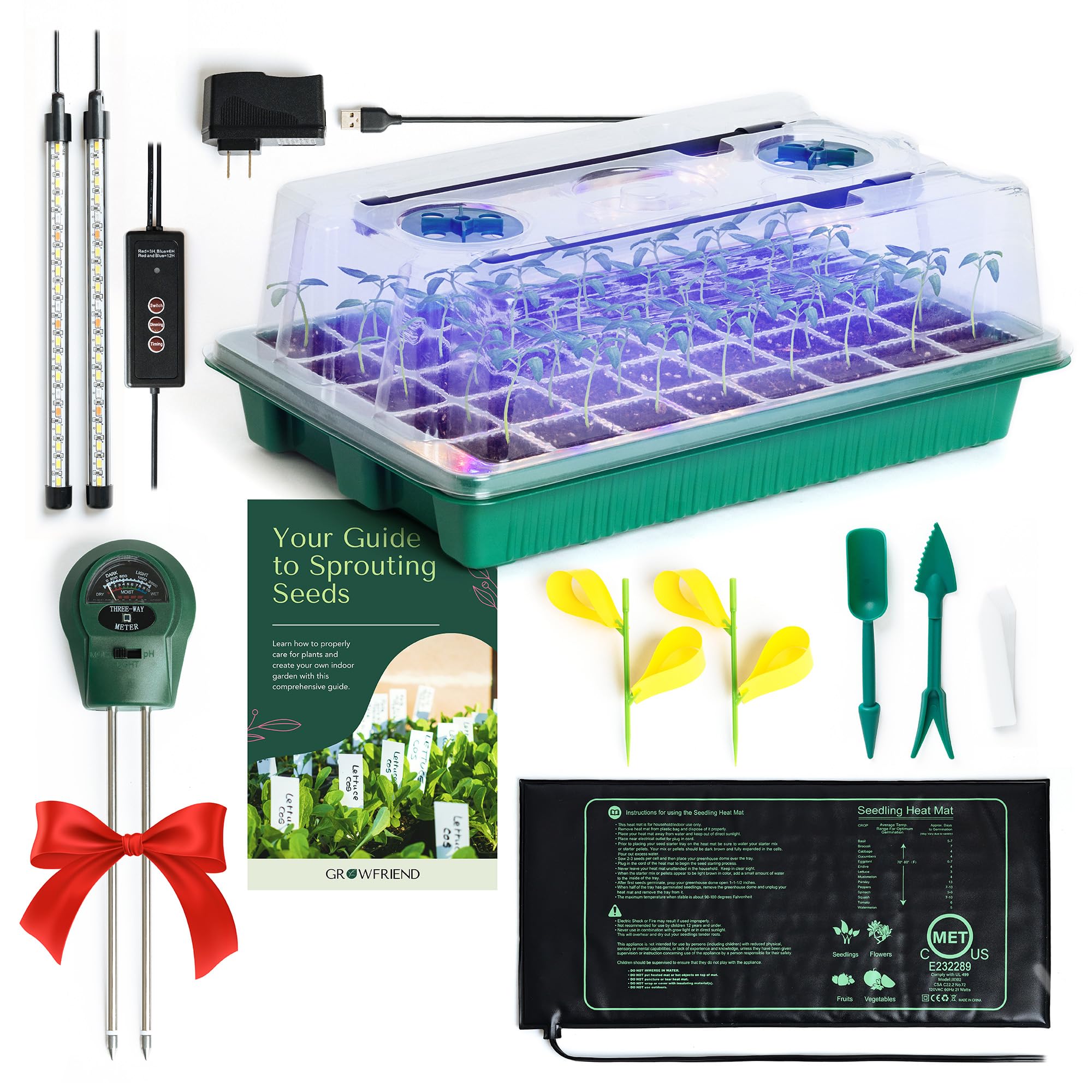 GROWFRIEND seed starter tray 40-cell setup for orderly indoor germination and propagation.