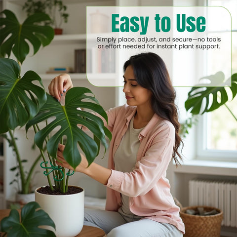 Growia neat upright growth for houseplants with secure ring stabilization.