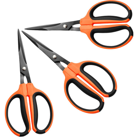 GROWNEER 3-pack trimming scissors with teflon-coated blades for clean, precise cuts.