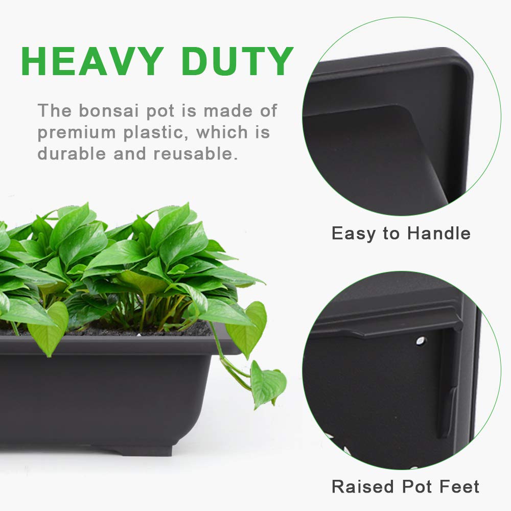 GROWNEER 9-inch bonsai pots suitable for indoor and outdoor use.