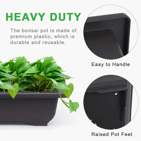 GROWNEER 9-inch bonsai pots suitable for indoor and outdoor use.