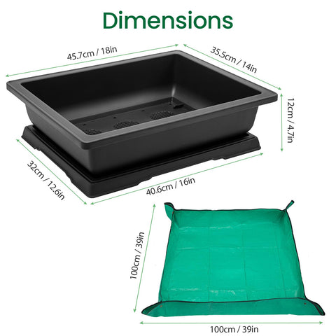 GROWNEER bonsai training pot shows built-in drainage grid for breathable roots and easy watering control.