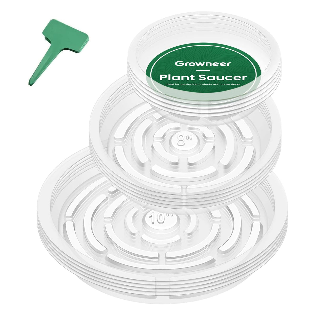 Growneer clear 6-inch plant saucer catches excess water for tidy interiors.