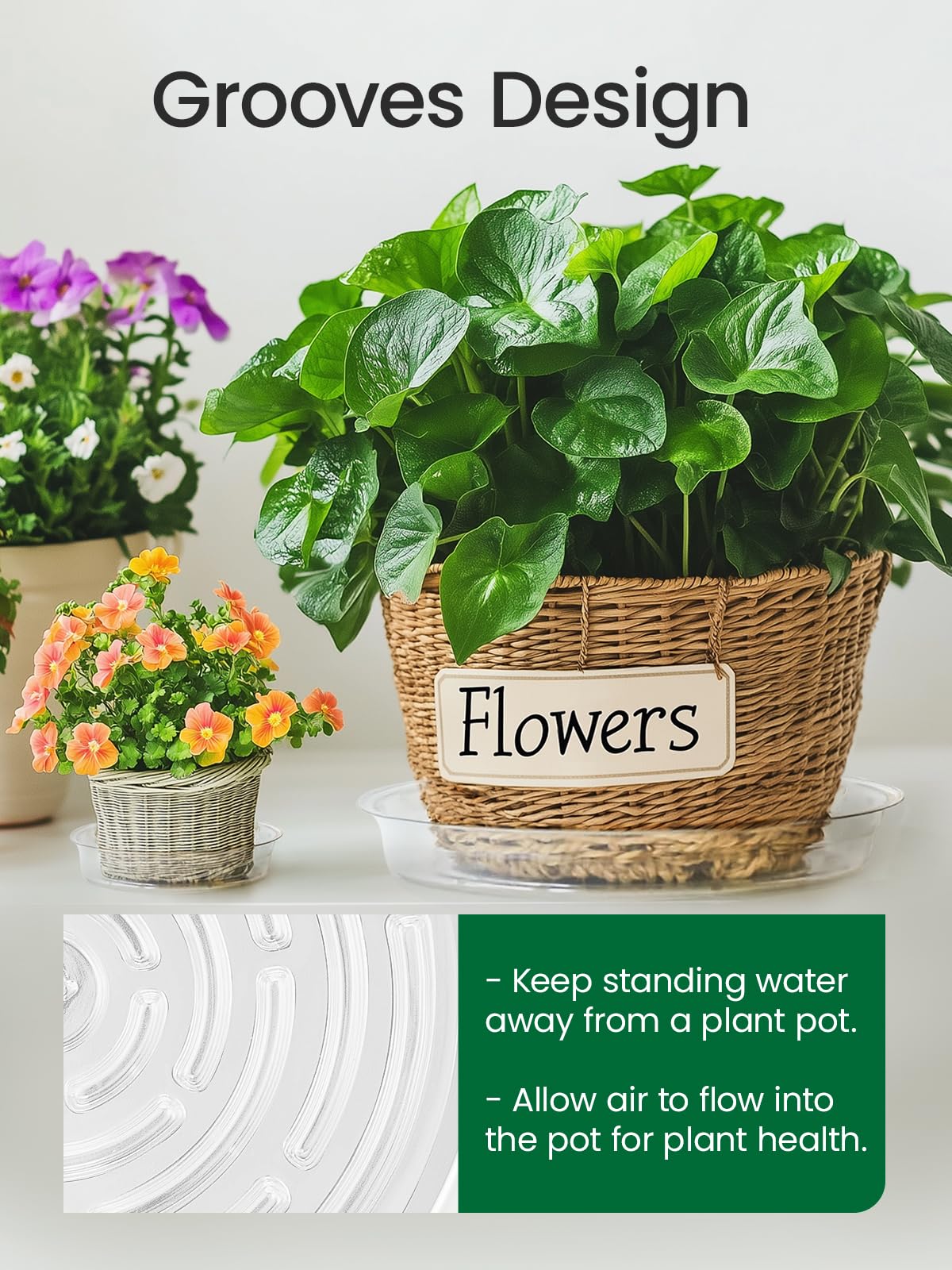 Growneer waterproof drip trays protect floors from spills.
