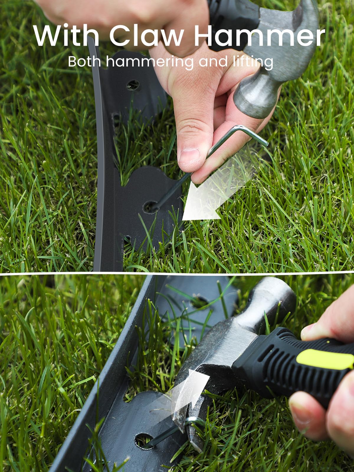 GROWNEER flexible PE edging bending around curves for creative garden layouts.
