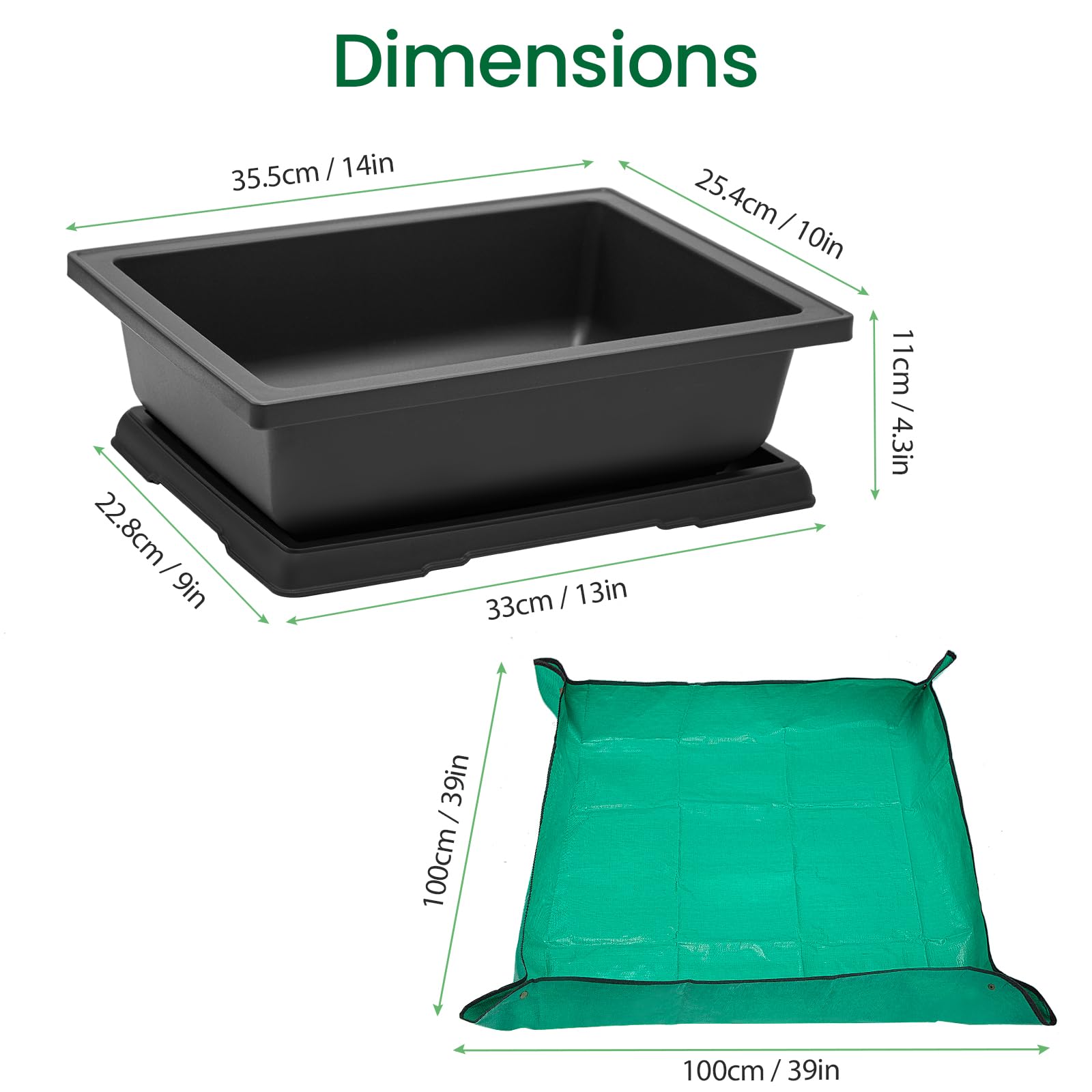 Growneer humidity tray with drainage keeps pots elevated and reduces spills.