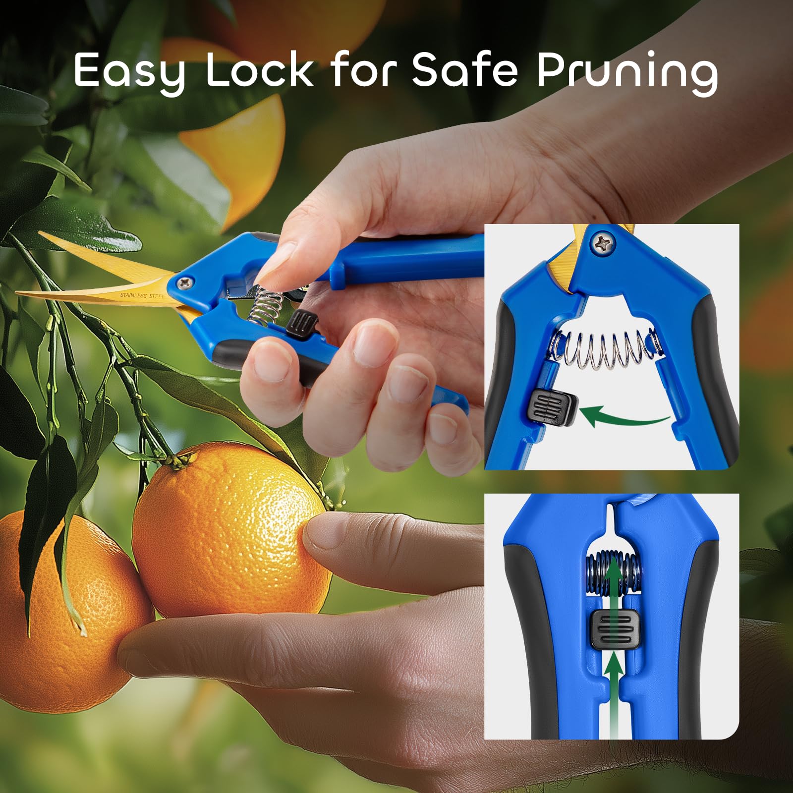 GROWNEER ergonomic handle design fits both left and right-handed users