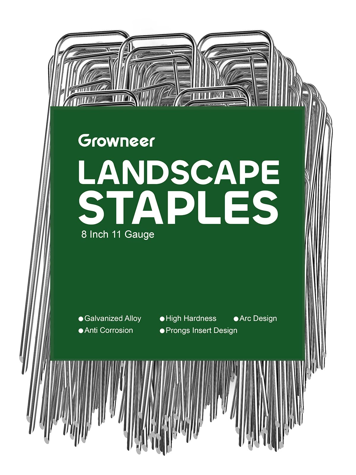 GROWNEER landscape stakes 8inch securing weed barrier for a clean lawn