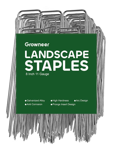 GROWNEER landscape stakes 8inch securing weed barrier for a clean lawn