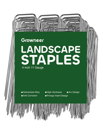 GROWNEER landscape staples 4inch secure weed barrier edges for a tidy lawn