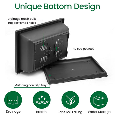 Growneer raised-structure tray secures the pot during movement.