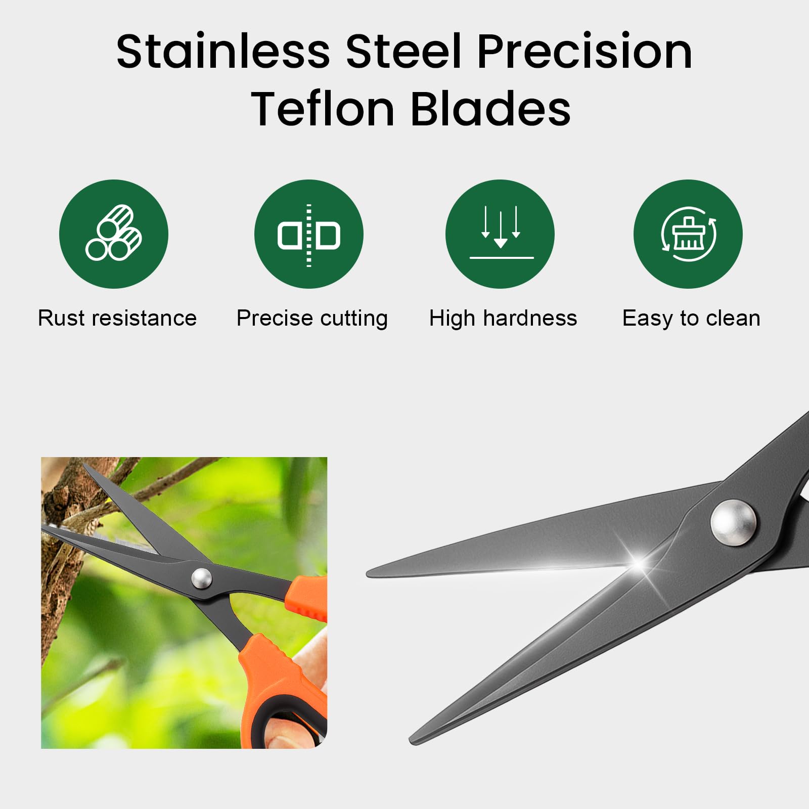 GROWNEER straight 60mm stainless steel blade designed for precise pruning.