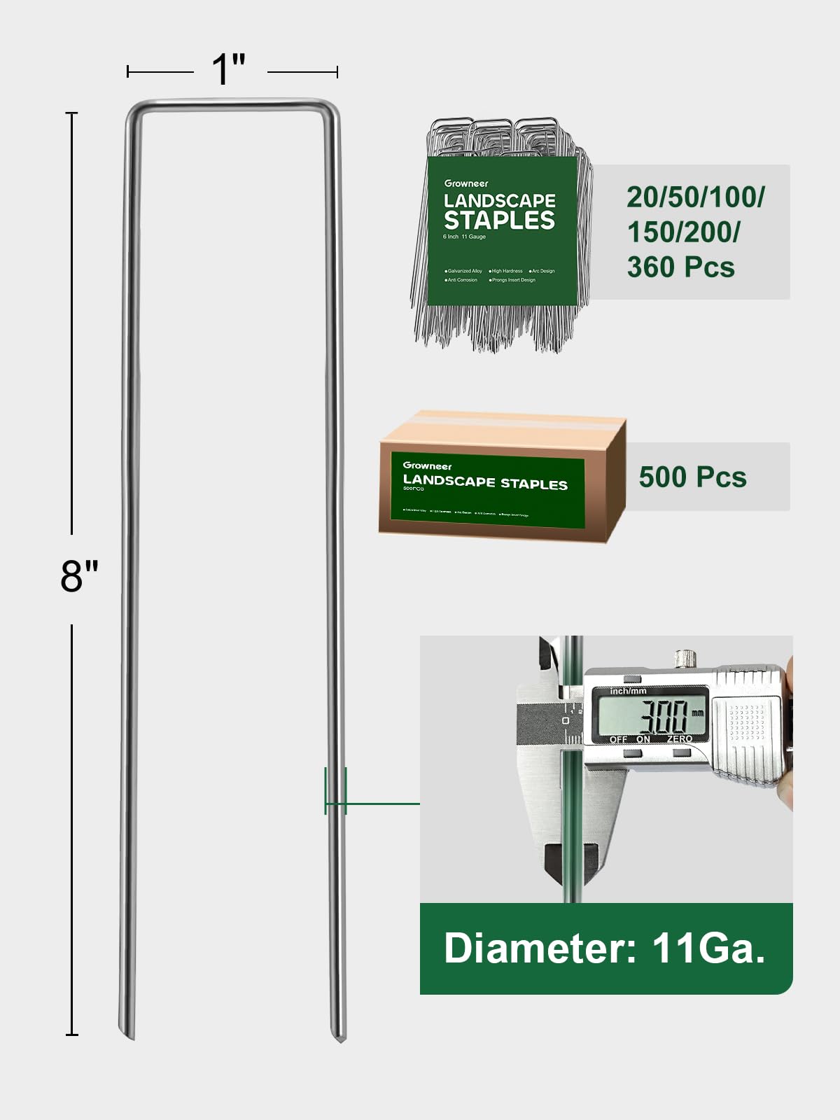 GROWNEER U-shaped stakes stabilizing landscape fabric in windy yard