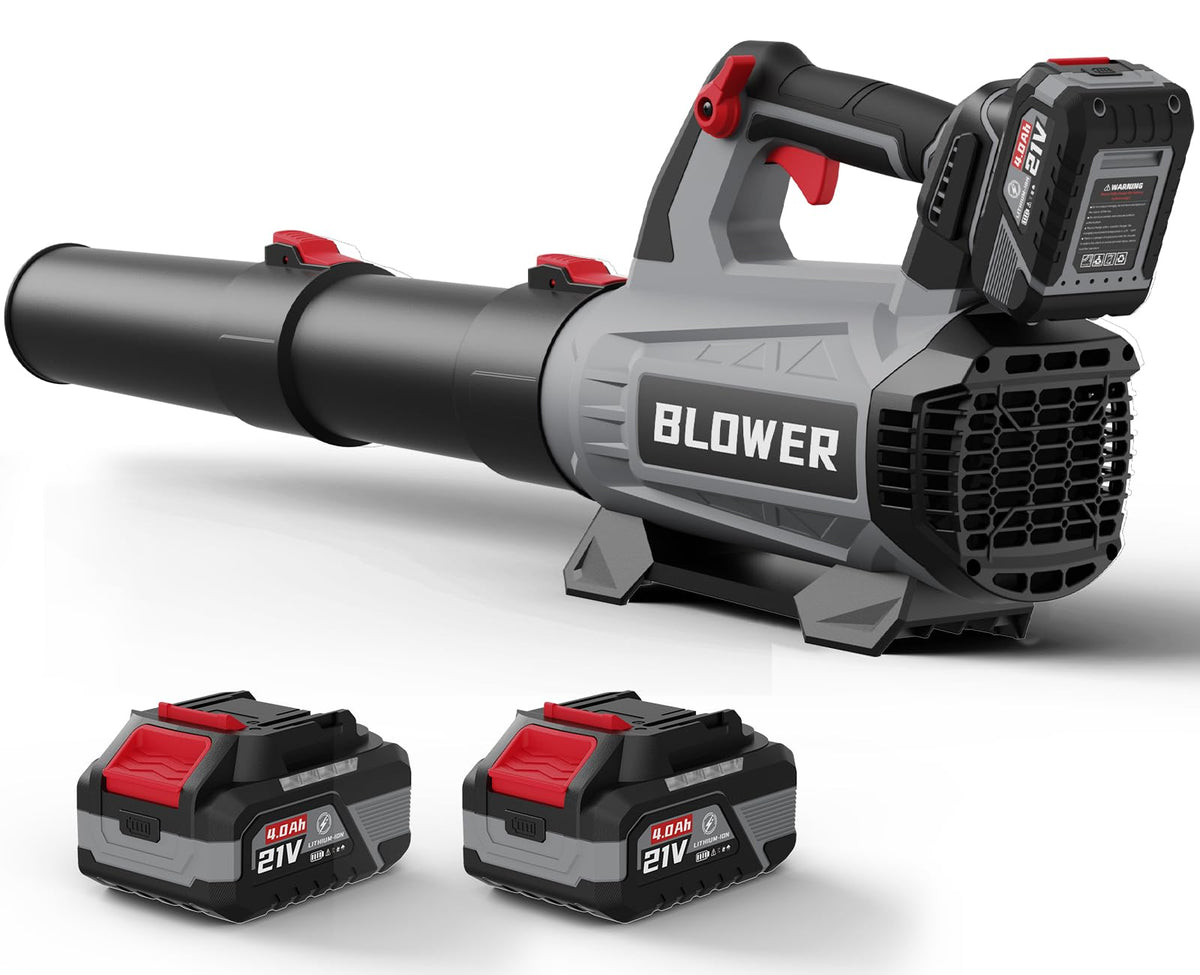 GROWORT cordless leaf blower assembled with battery for immediate outdoor cleanup