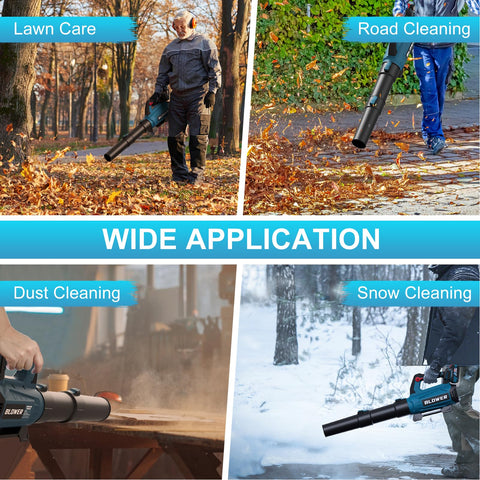 GROWORT blower delivers 160 MPH wind to clear leaves