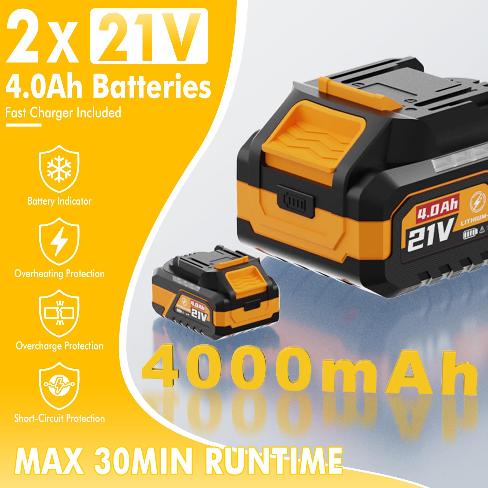 GROWORT leaf blower 630 CFM and 160 MPH airflow for large-area clearing.