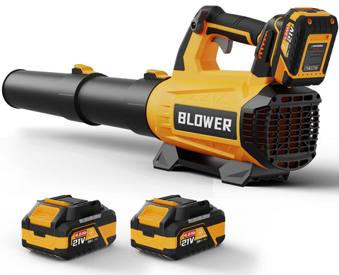 GROWORT leaf blower battery pack powers long cleanup sessions with dual 4.0 Ah cells.